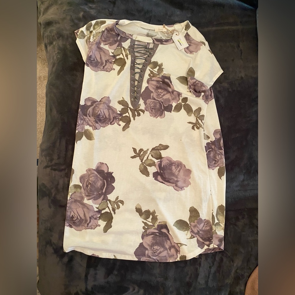 NWT Oddy purple floral shift dress